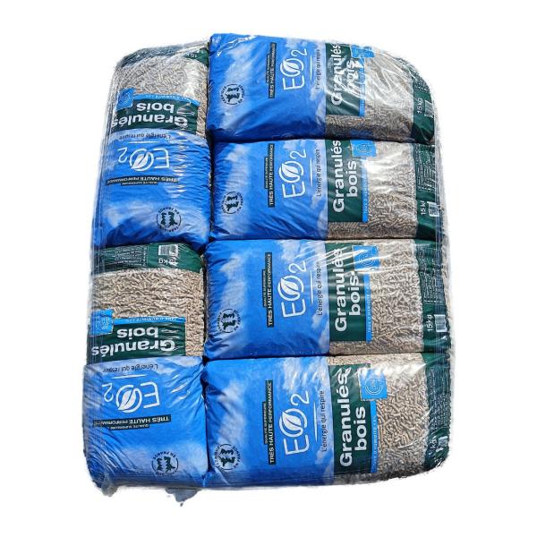 granulés de bois 100% résineux eo2 dinplus sac 15kg Granulés de bois 100% résineux - EO2 DINplus - SAC 15kg